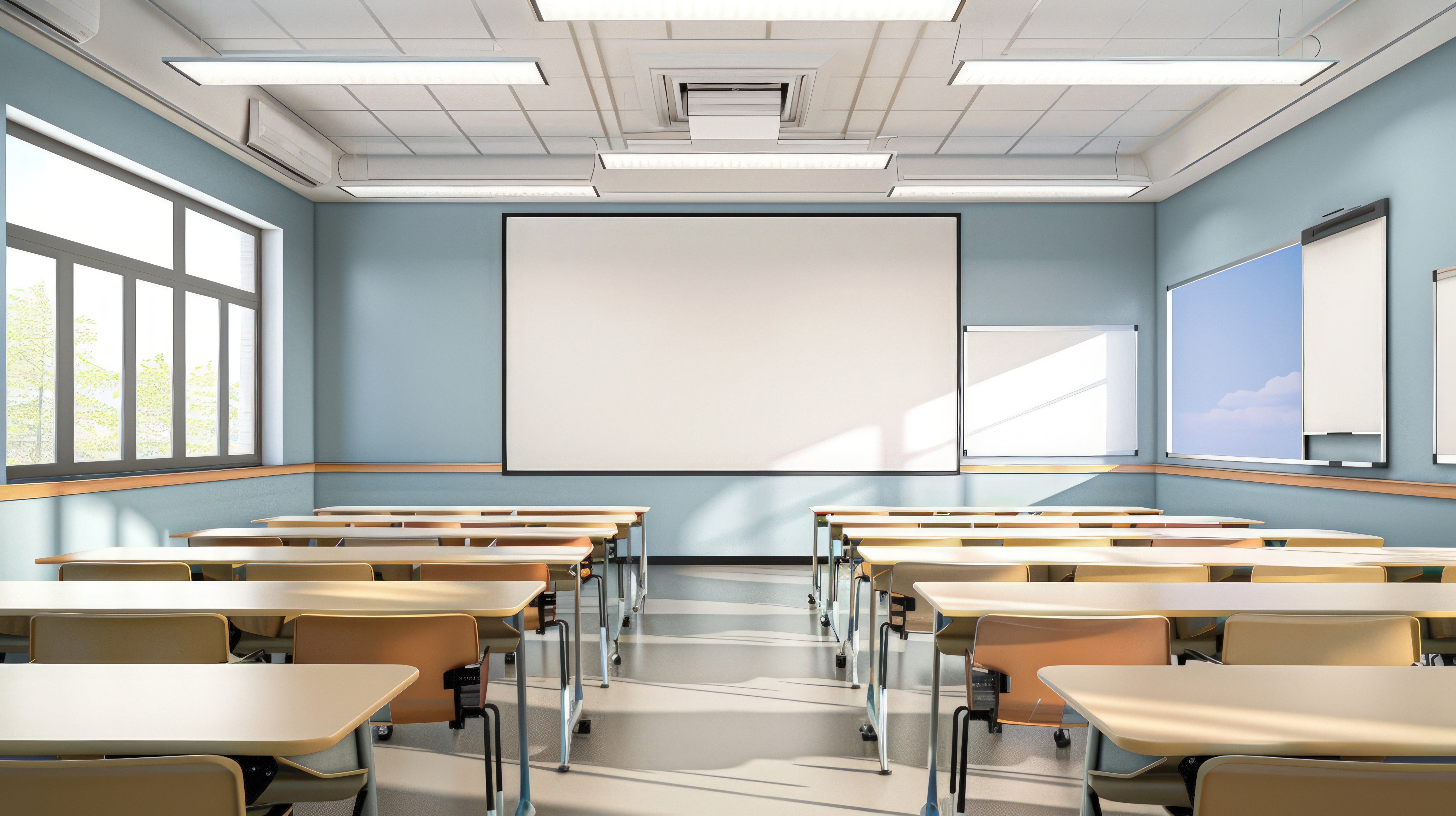 Schulbänke in Klassenzimmer