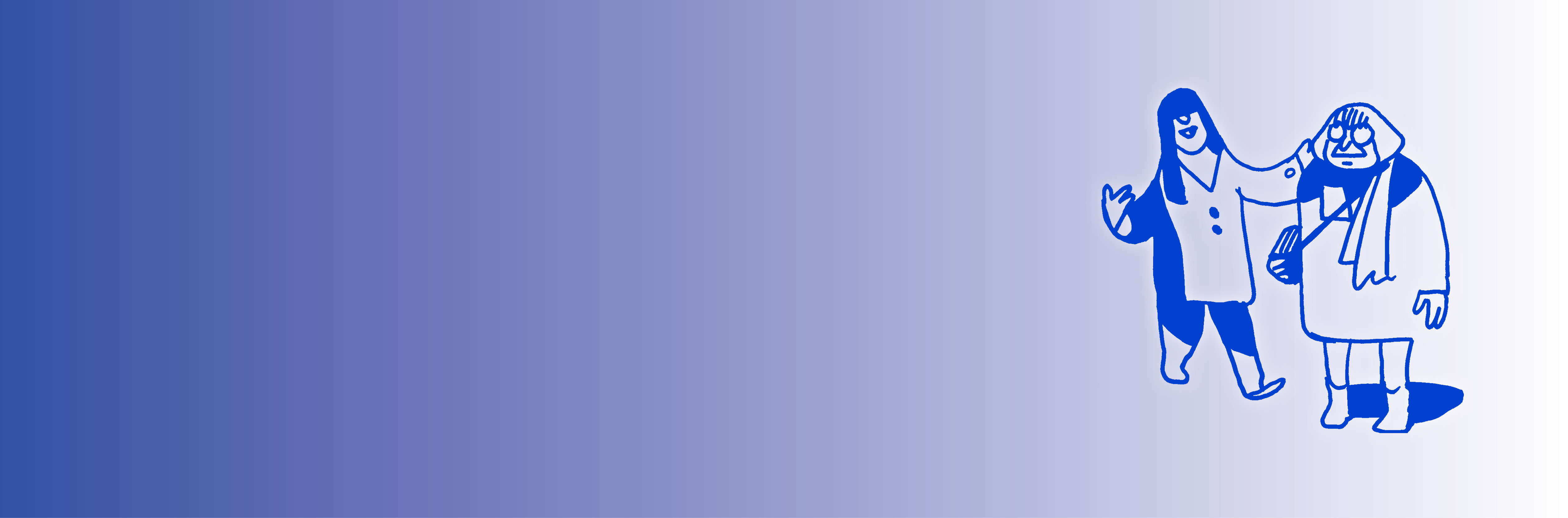 Illustration einer jüngeren und einer älteren Person