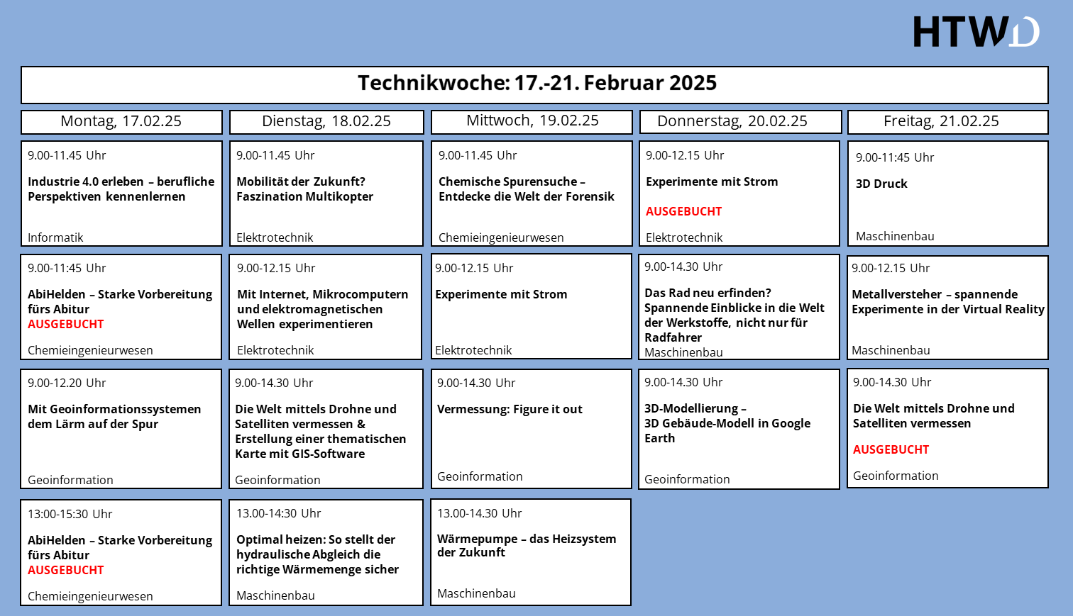 Programm Technikwoche 2025