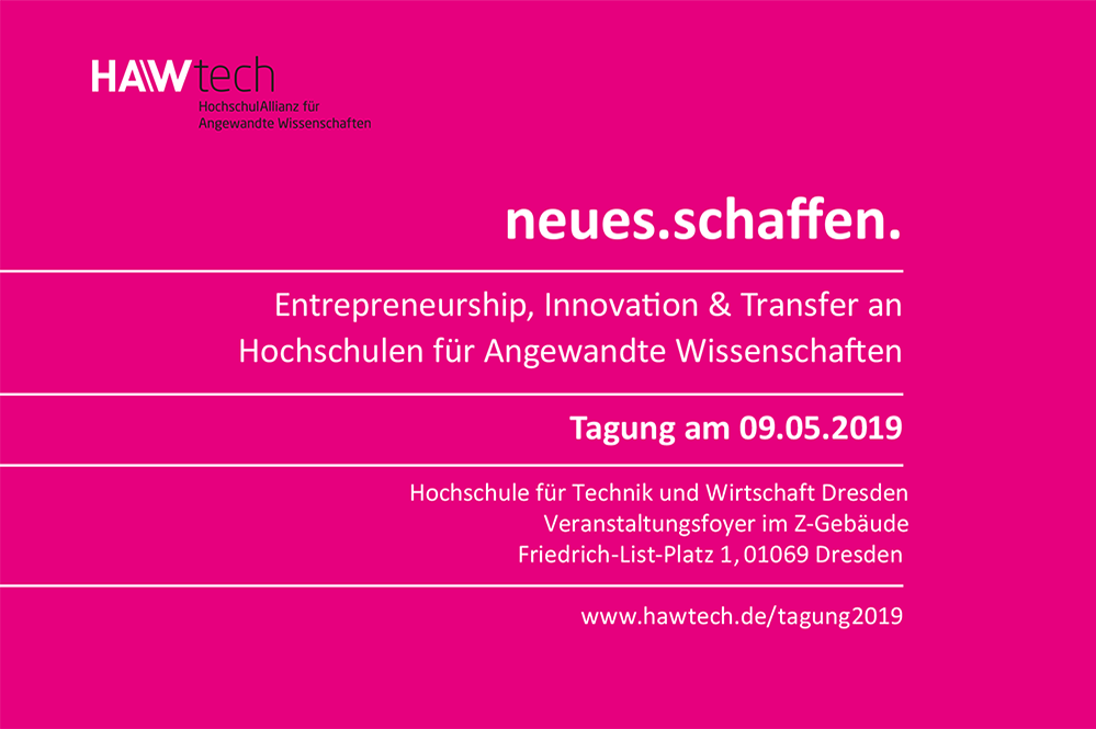 Am 9. Mai 2019 findet die Tagung der HochschulAllianz für Angewandte Wissenschaften (HAWtech) an der HTW Dresden statt.