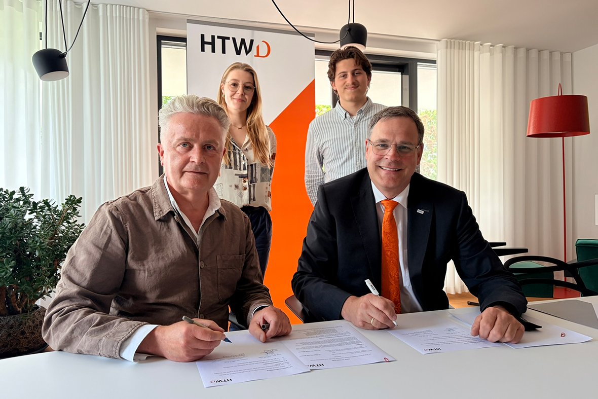 Dazu unterzeichneten der Rektor der HTWD, Prof. Ingo Gestring und der Geschäftsführer des City Outlet, Henryk Vogel, eine Absichtserklärung für eine langfristige Zusammenarbeit .